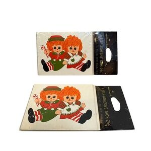 Vintage Hallmark Raggedy Ann & Andy Christmas Gift Tags 2 Pks 8 Total New Sealed